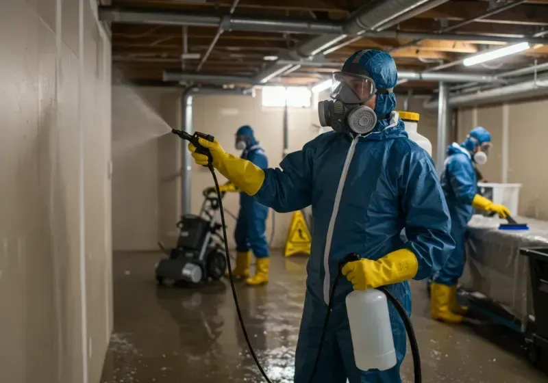 Basement Sanitization and Antimicrobial Treatment process in Raymond, WA