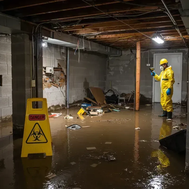 Flooded Basement Electrical Hazard in Raymond, WA Property